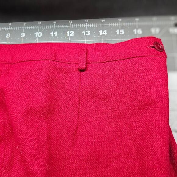 Sag Harbor Vintage Wool Pants Womens Size 16 Red High Rise 90s Retro Mod Slacks - Picture 9 of 10